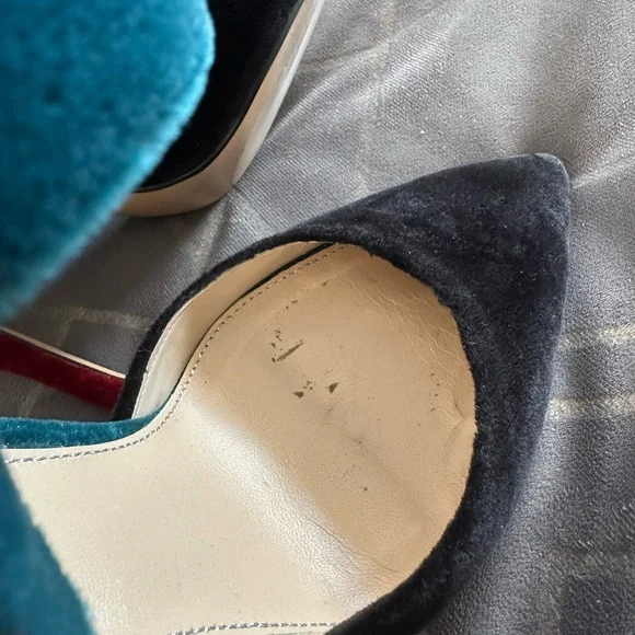 Velvet Colorblock pointed heels - Picture 10 of 11